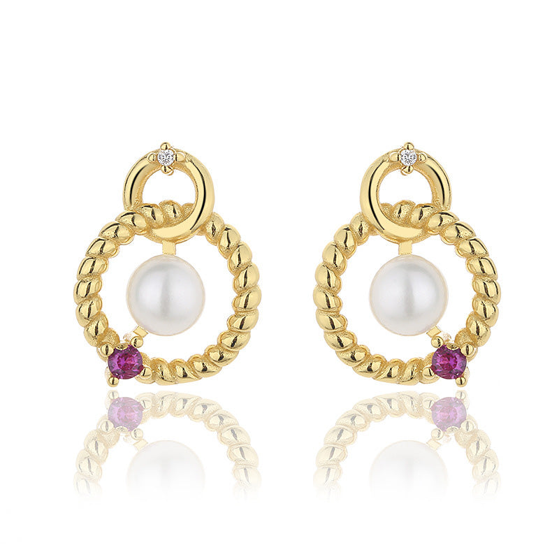 Freshwater Pearls Hoops Earrings PE1030