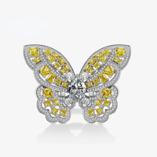 Citrine Butterfly Statement Ring R1115