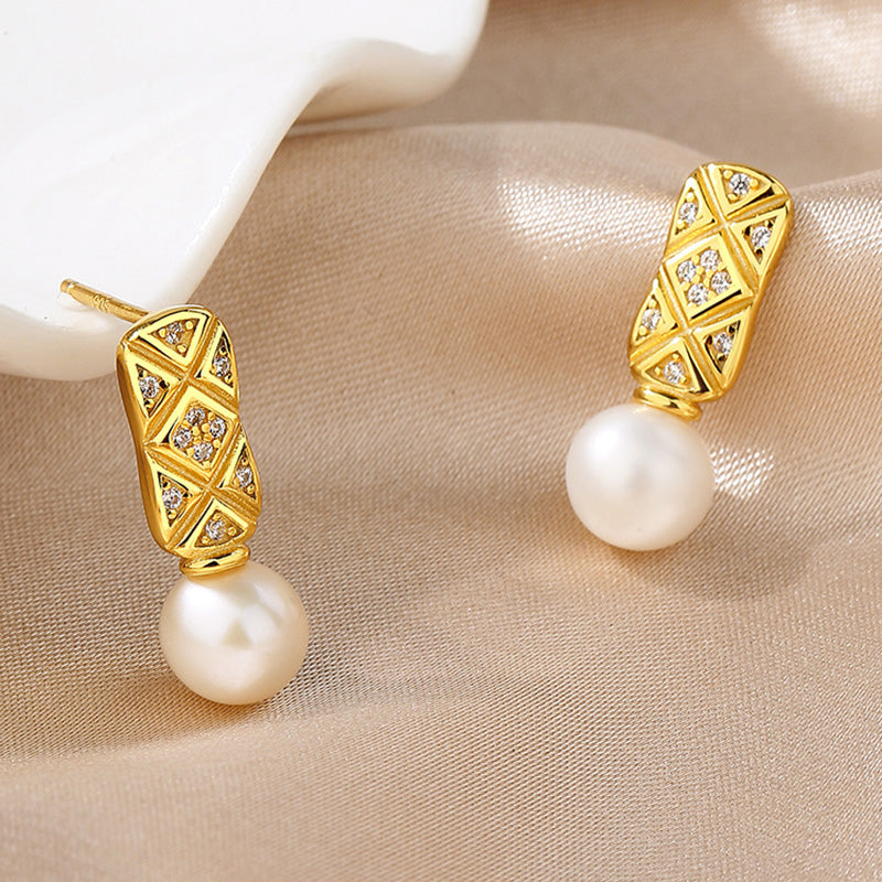 Freshwater Pear Long Bar Earrings PE1024