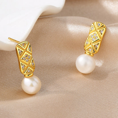 Freshwater Pear Long Bar Earrings PE1024