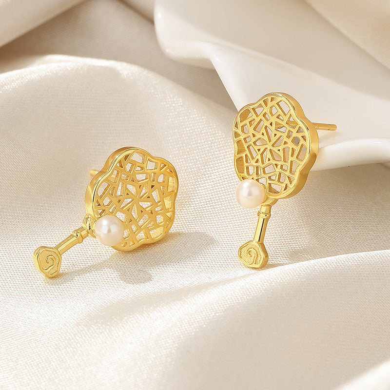 Floral Filigree Freshwater Pearls Earrings PE1005