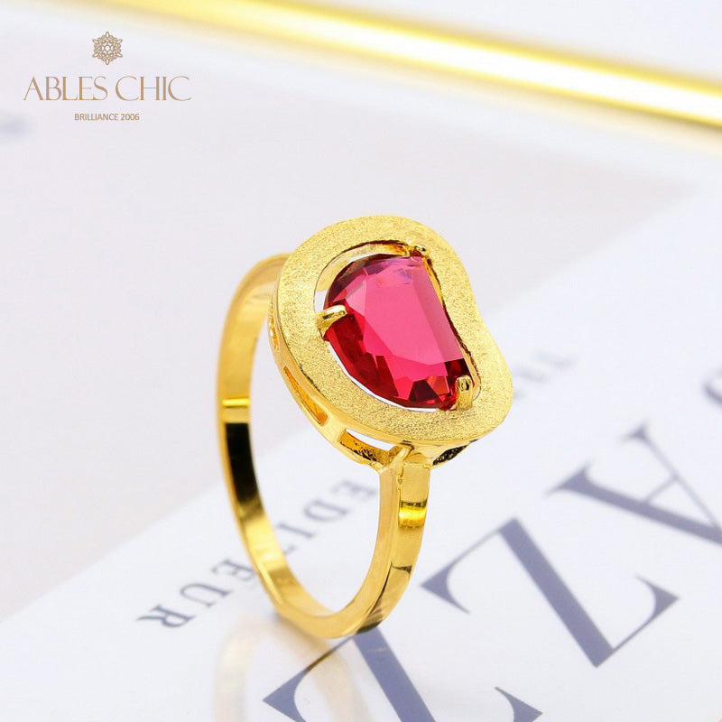 Brushed Apple Zircon Ring 5190