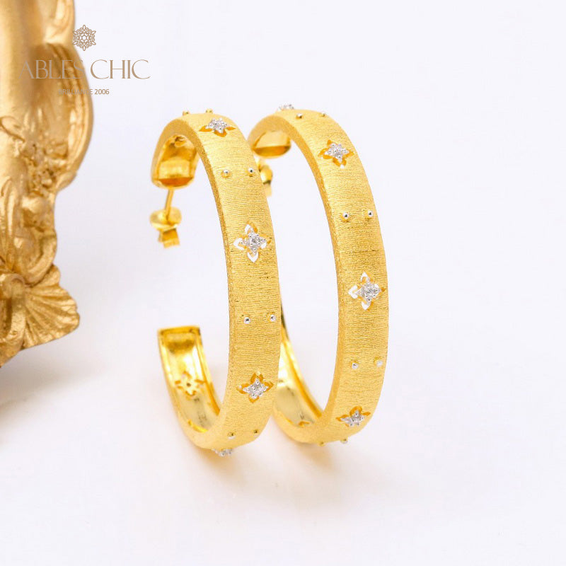 Silk Clovers Hoop Earring 5530