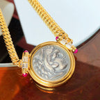 Greek Zeus Antique Coin Necklace 5842