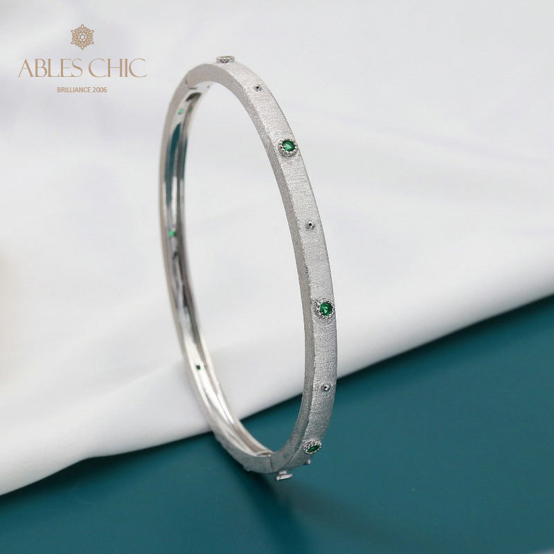 Silky Floral Hinged Bracelet 5637