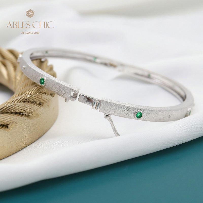 Silky Floral Hinged Bracelet 5637