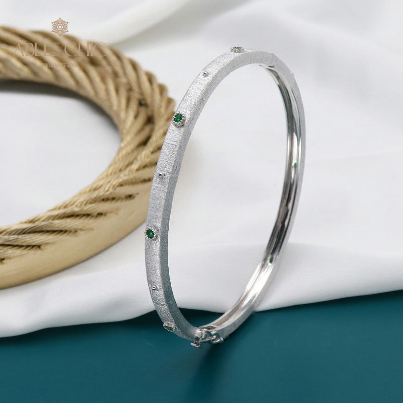 Silky Floral Hinged Bracelet 5637