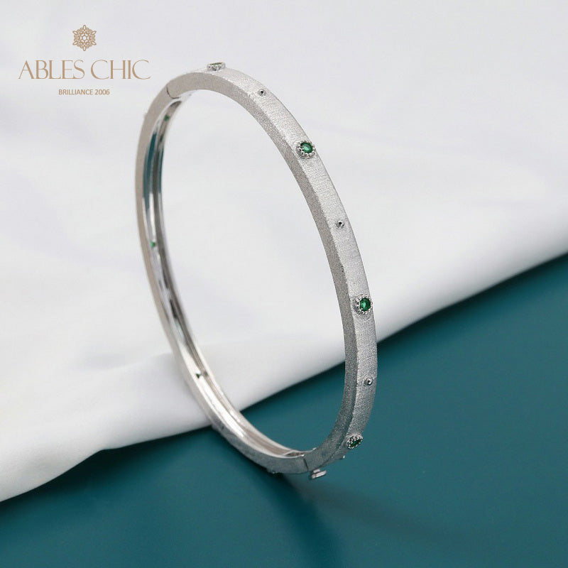 Silky Floral Hinged Bracelet 5637