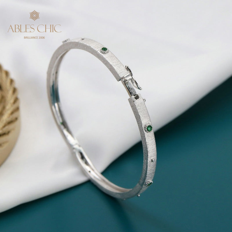 Silky Floral Hinged Bracelet 5637