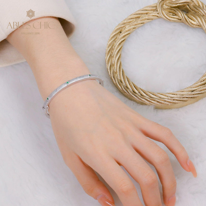 Silky Floral Hinged Bracelet 5637