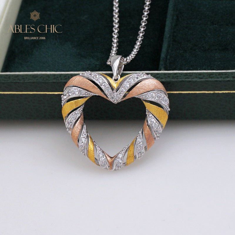Tri-tone Heart Pendant 5293