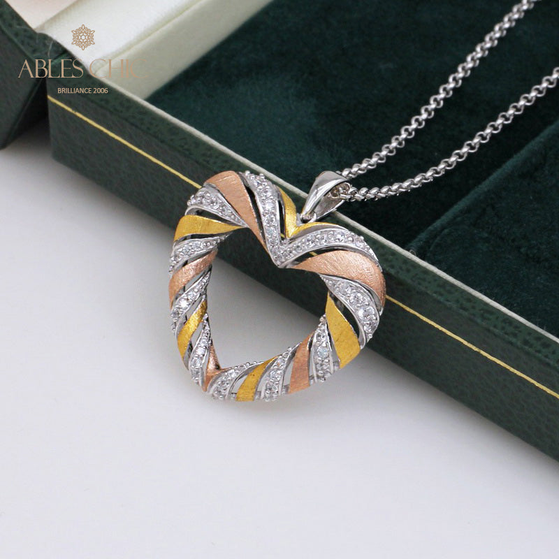 Tri-tone Heart Pendant 5293