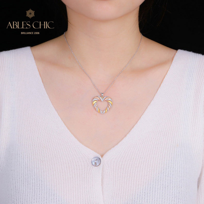 Tri-tone Heart Pendant 5293