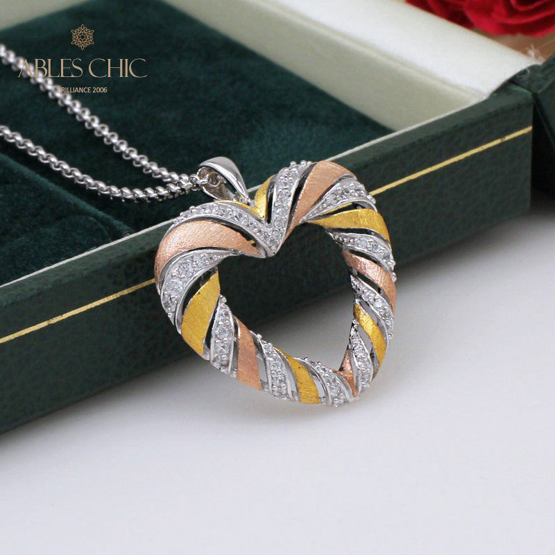 Tri-tone Heart Pendant 5293