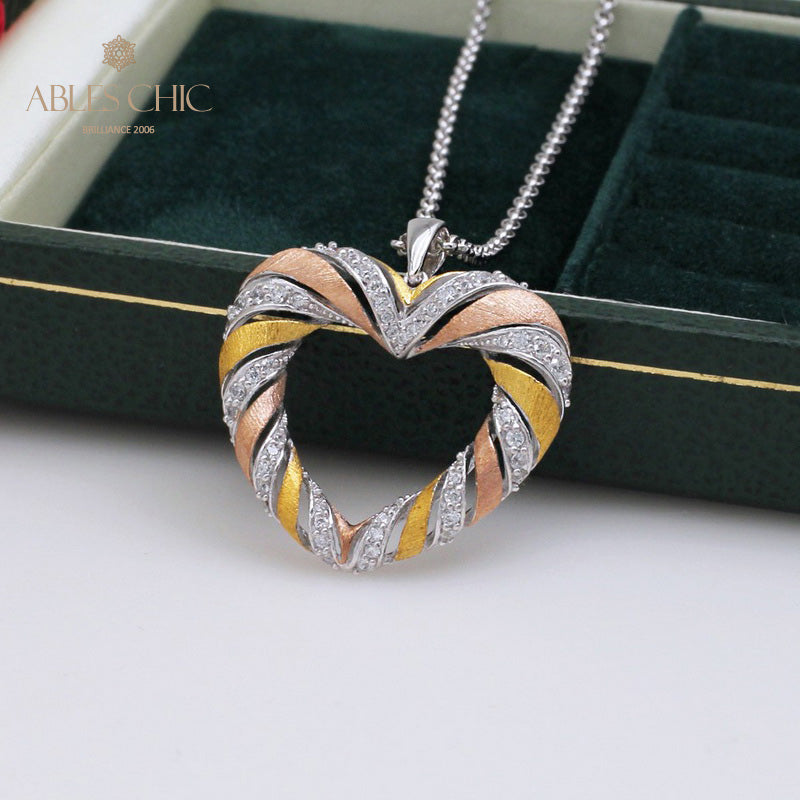 Tri-tone Heart Pendant 5293