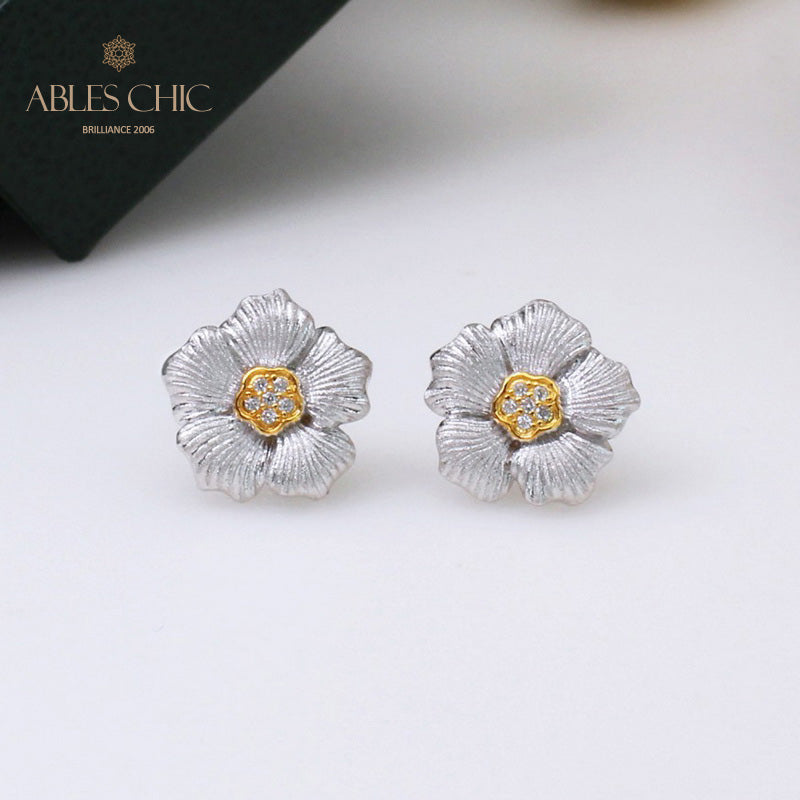 6prs Boucles d'oreilles à tige en fleurs de marguerite 5356