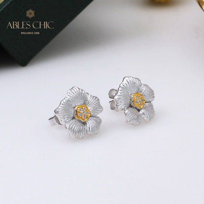 6prs Boucles d'oreilles à tige en fleurs de marguerite 5356