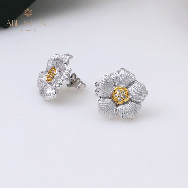 6prs Boucles d'oreilles à tige en fleurs de marguerite 5356