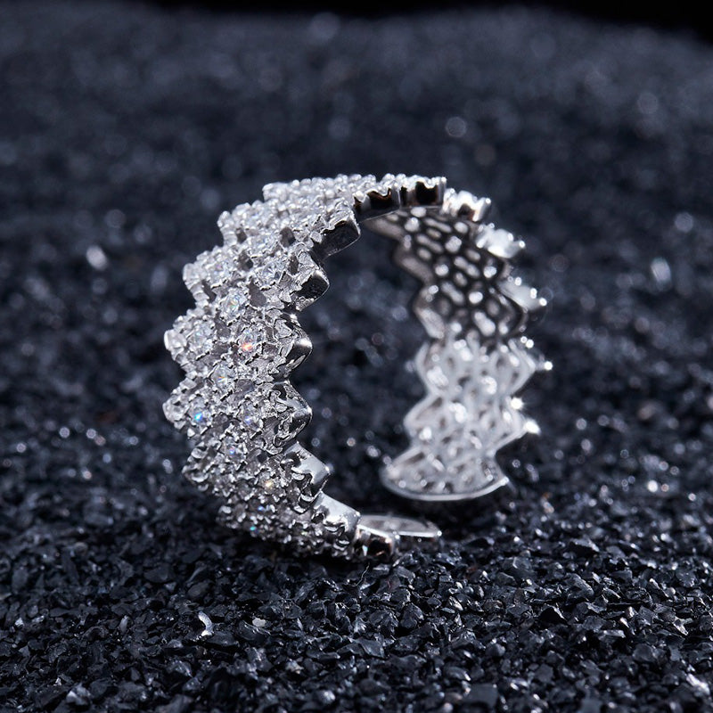 Lace Multi Row Stone Open Ring 5705