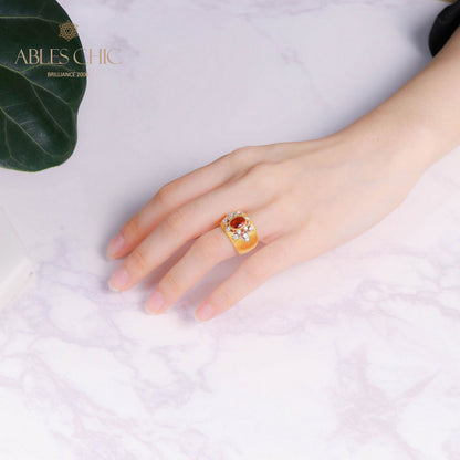 Bague Soyeuse Fleur Rubis 5078