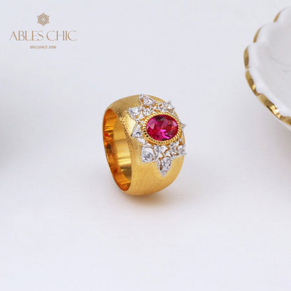 Bague Soyeuse Fleur Rubis 5078