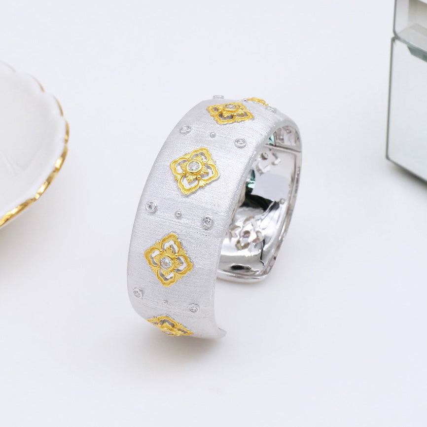 CZ Clovers Floral Bracelet 5463