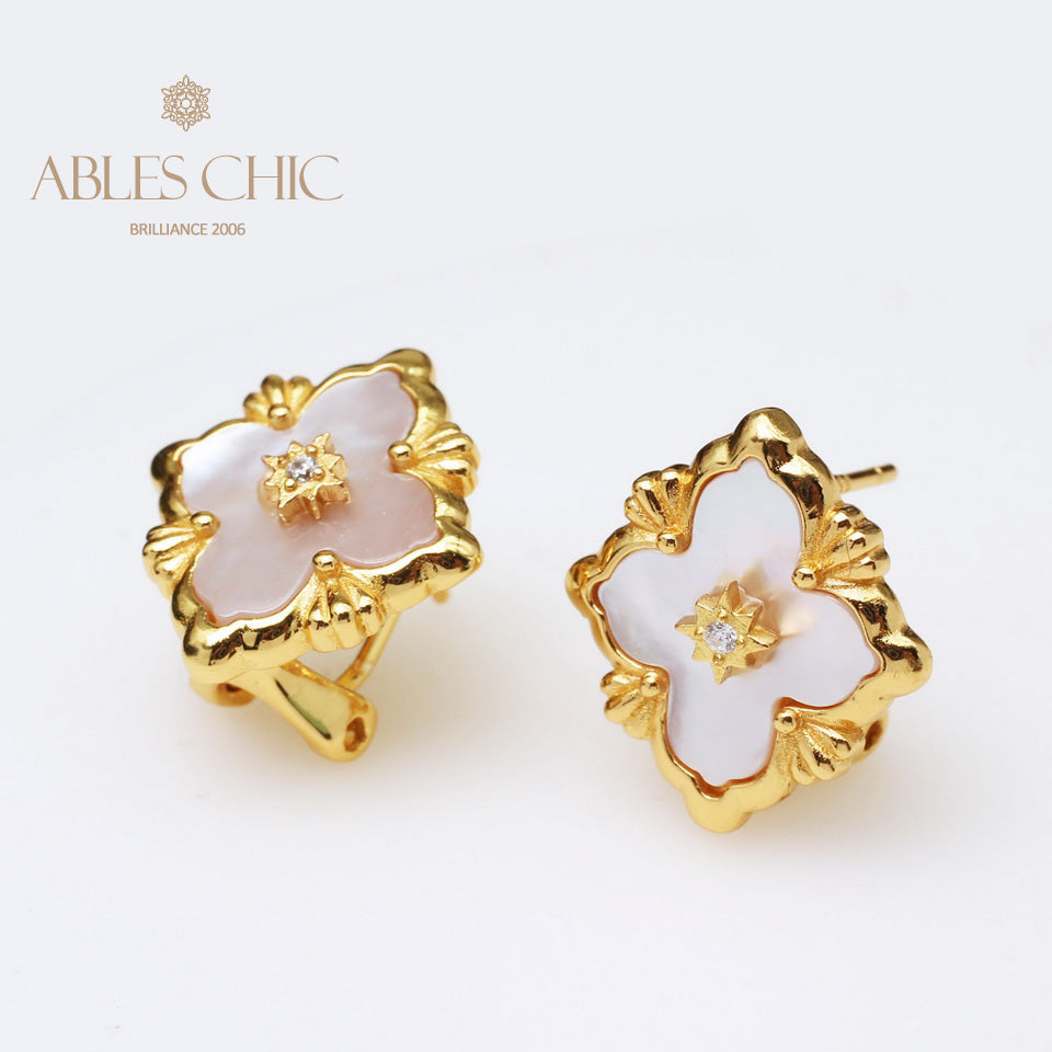 Clover Star Floral Earrings 5035