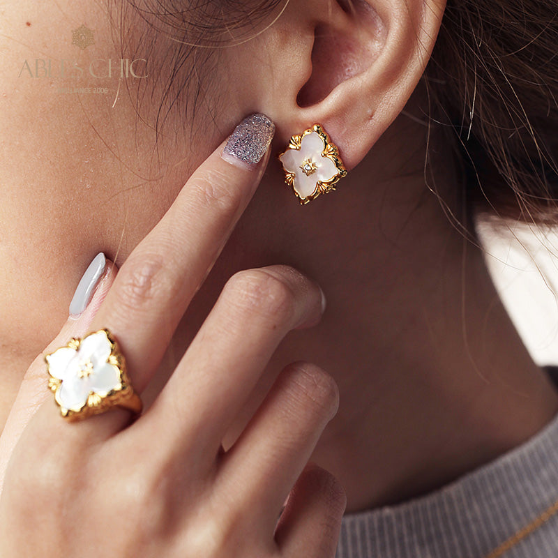 Clover Star Floral Earrings 5035