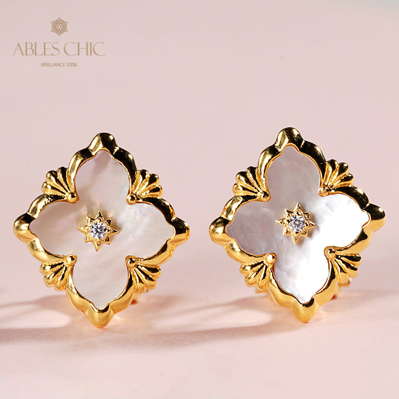 Clover Star Floral Earrings 5035