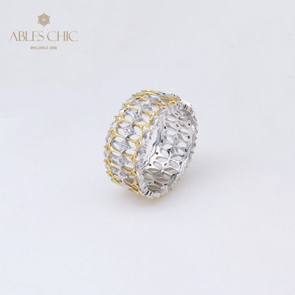 Wide Starry Filigree Ring 5137