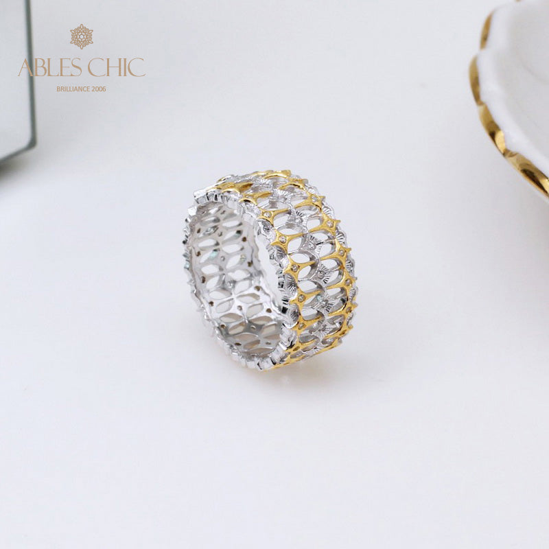Wide Starry Filigree Ring 5137