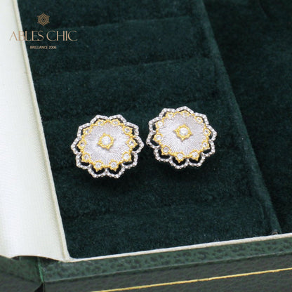 Fabric Filigree Floral Earrings 5167