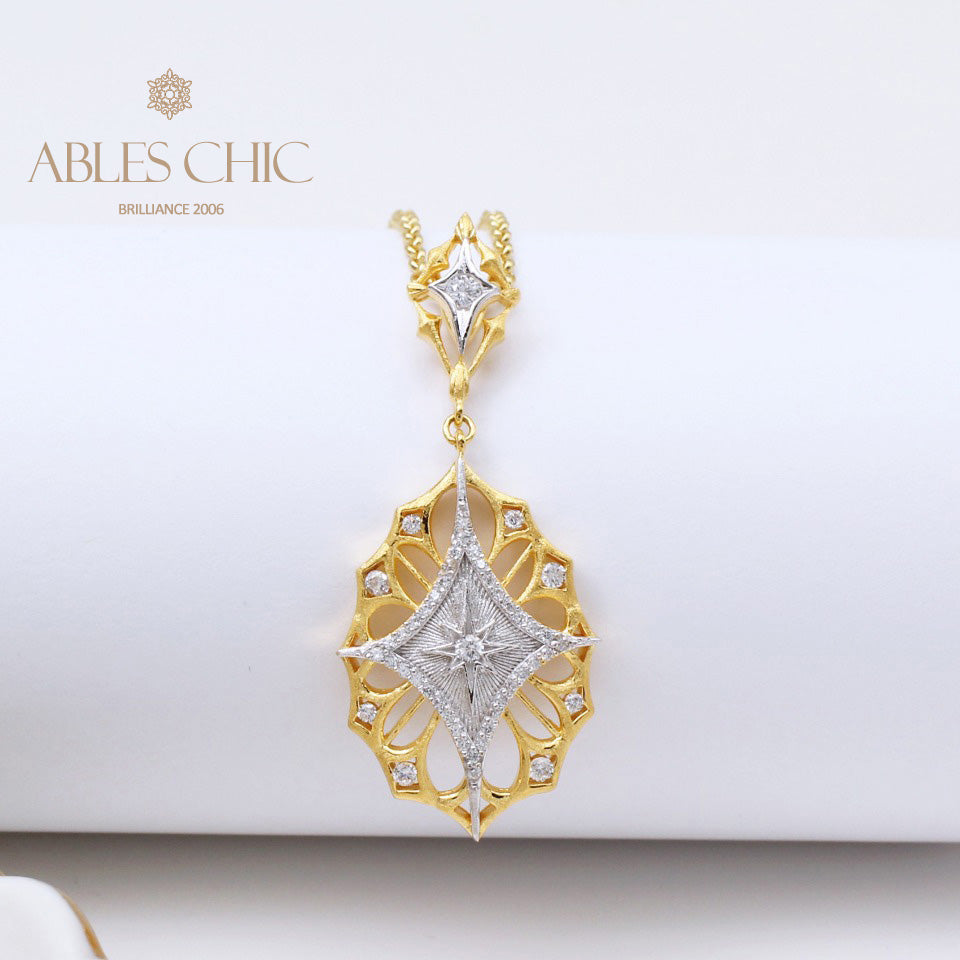 Filigree Star Clover Necklace 5108