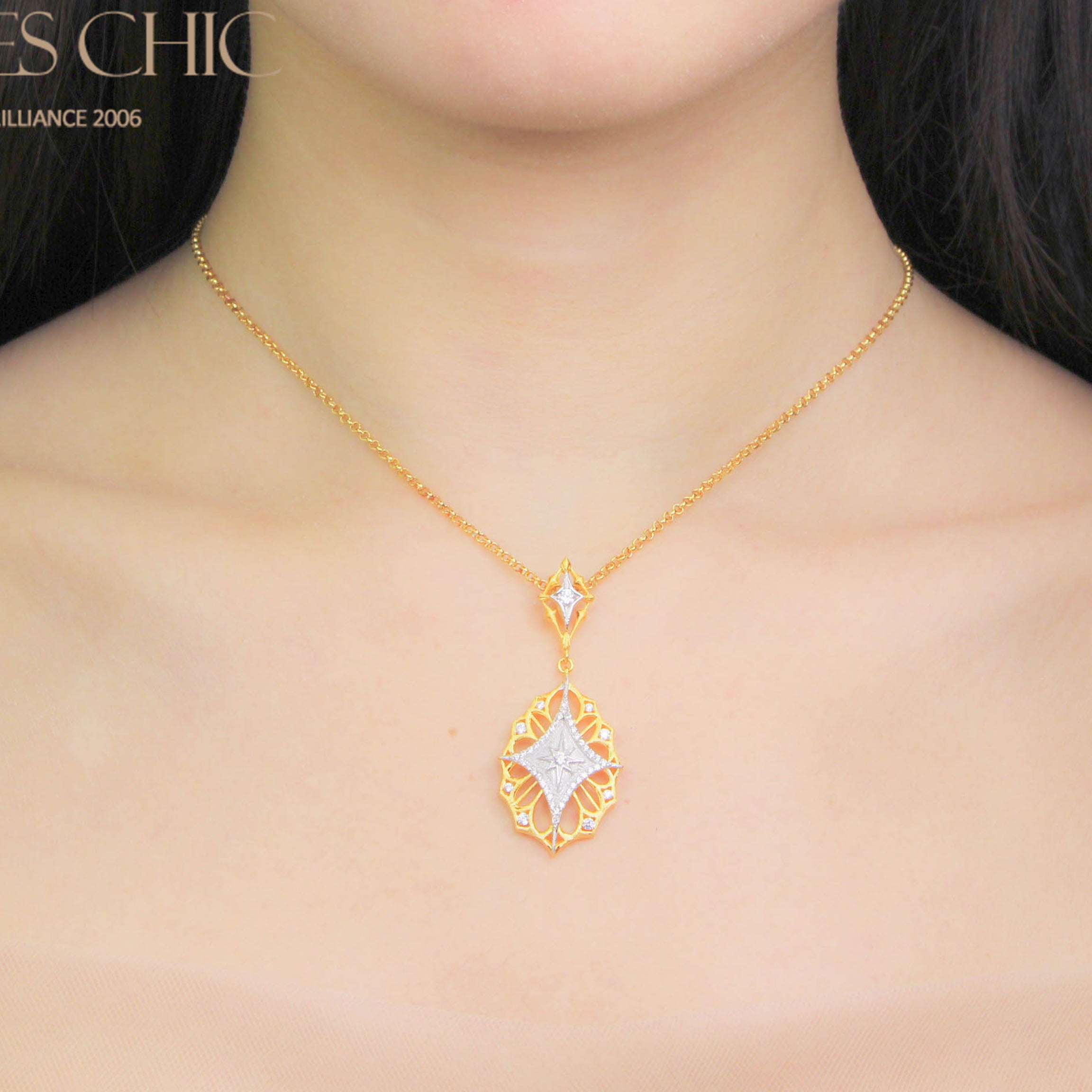 Filigree Star Clover Necklace 5108