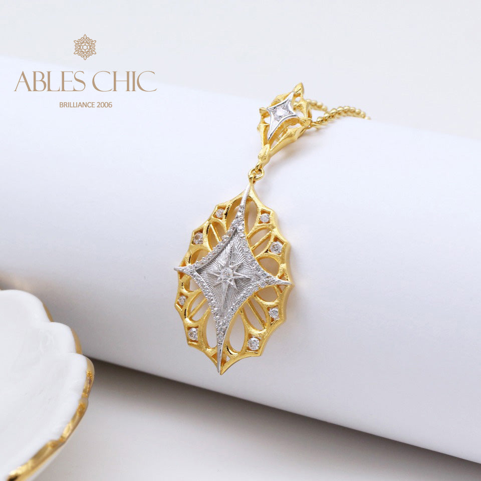 Filigree Star Clover Necklace 5108