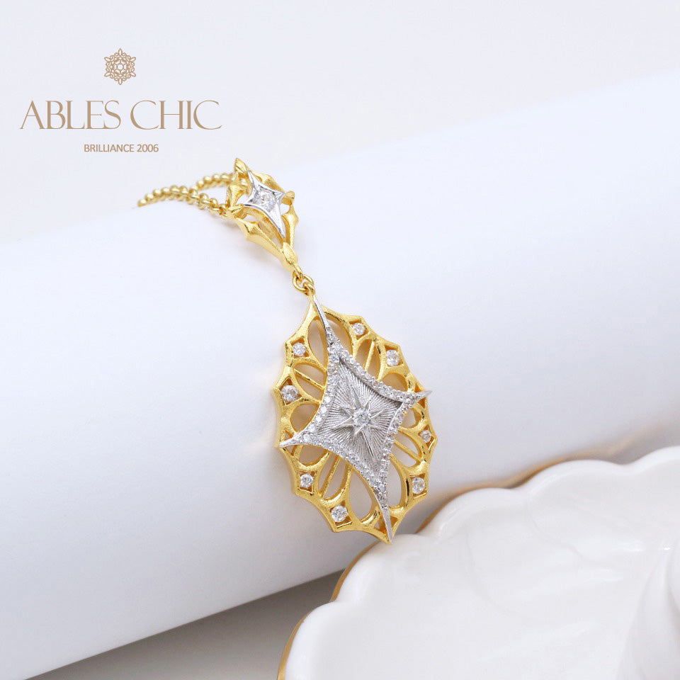 Filigree Star Clover Necklace 5108