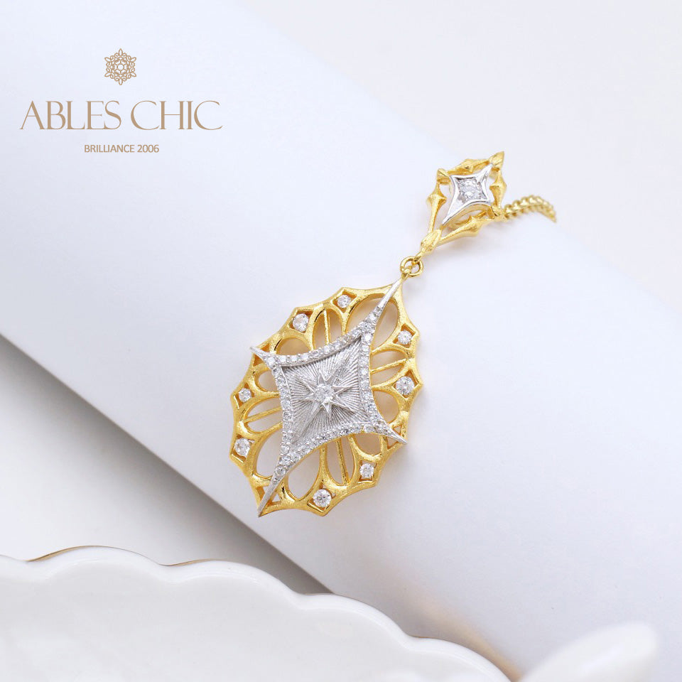 Filigree Star Clover Necklace 5108