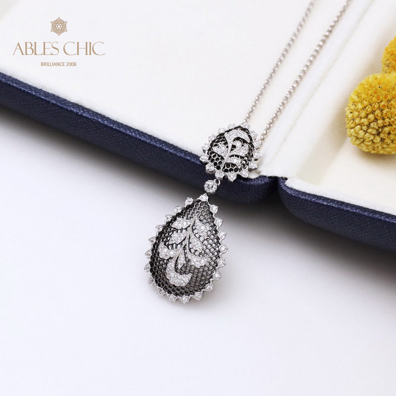 Lacy Filigree Floral Necklace 5340