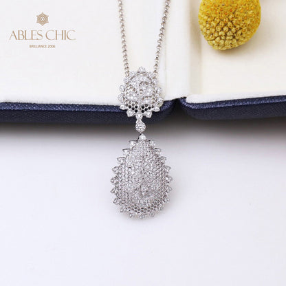 Lacy Filigree Floral Necklace 5340