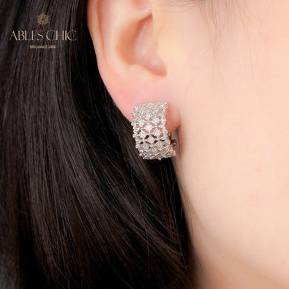 Airy Lace Honeycomb Earrings 5106