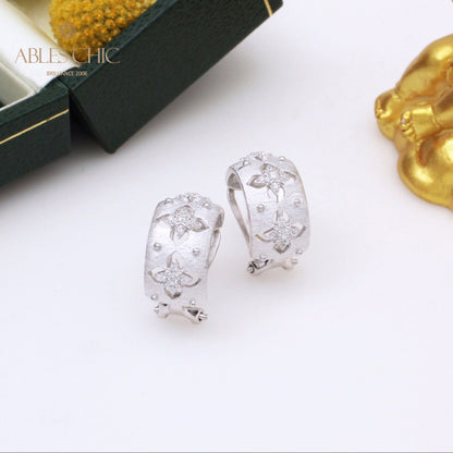 Boucles d'oreilles celtiques CZ trèfles 5160