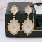 Detailed Silky Stars Floral Earrings 5278