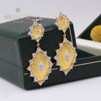 Detailed Silky Stars Floral Earrings 5278
