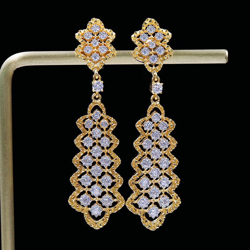 Lace Fretwork Chandelier Earrings 5010