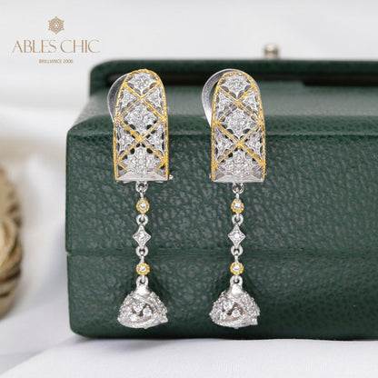 Honeycomb Filigree Dangling Earrings 5683