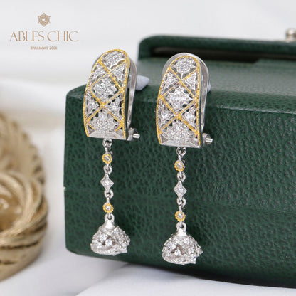 Honeycomb Filigree Dangling Earrings 5683