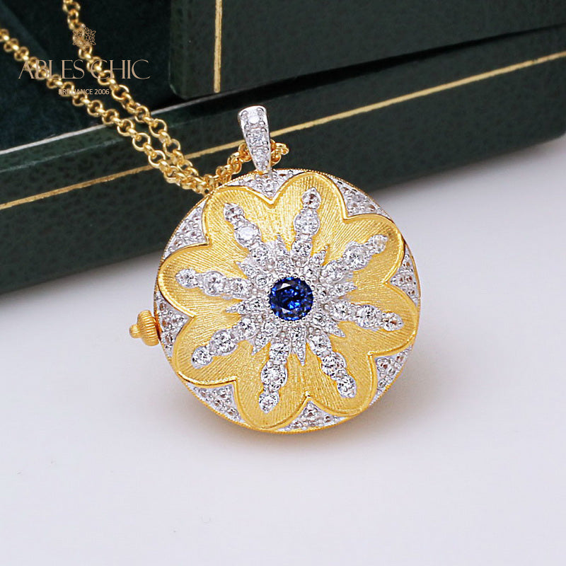 Ruby CZ Locket Pendant 5210