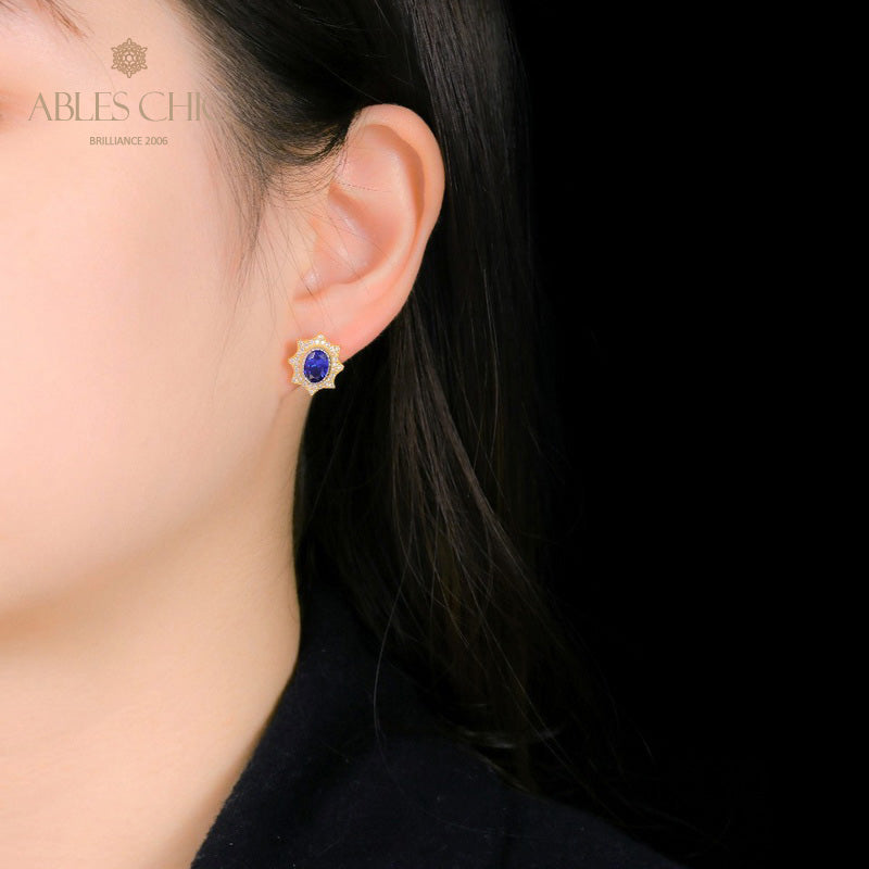 Solatiare Sapphire Star Earrings 5471