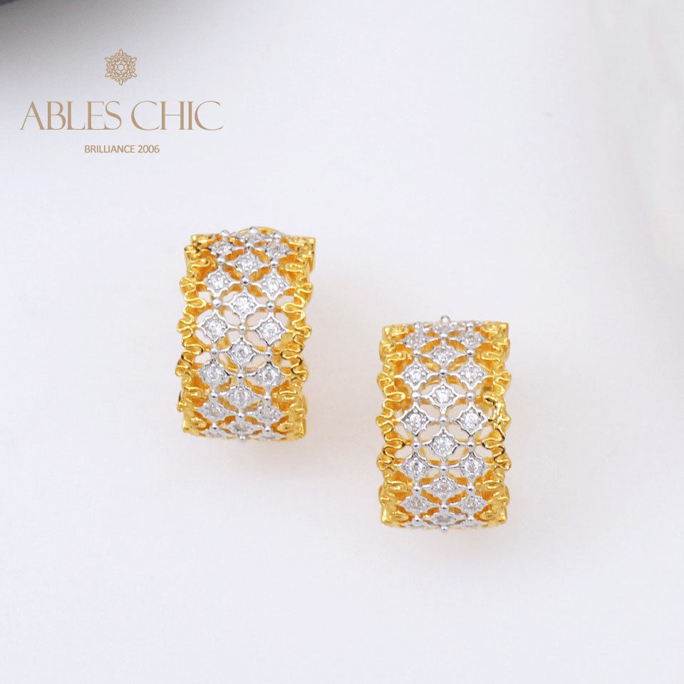 Airy Lace Honeycomb Earrings 5011