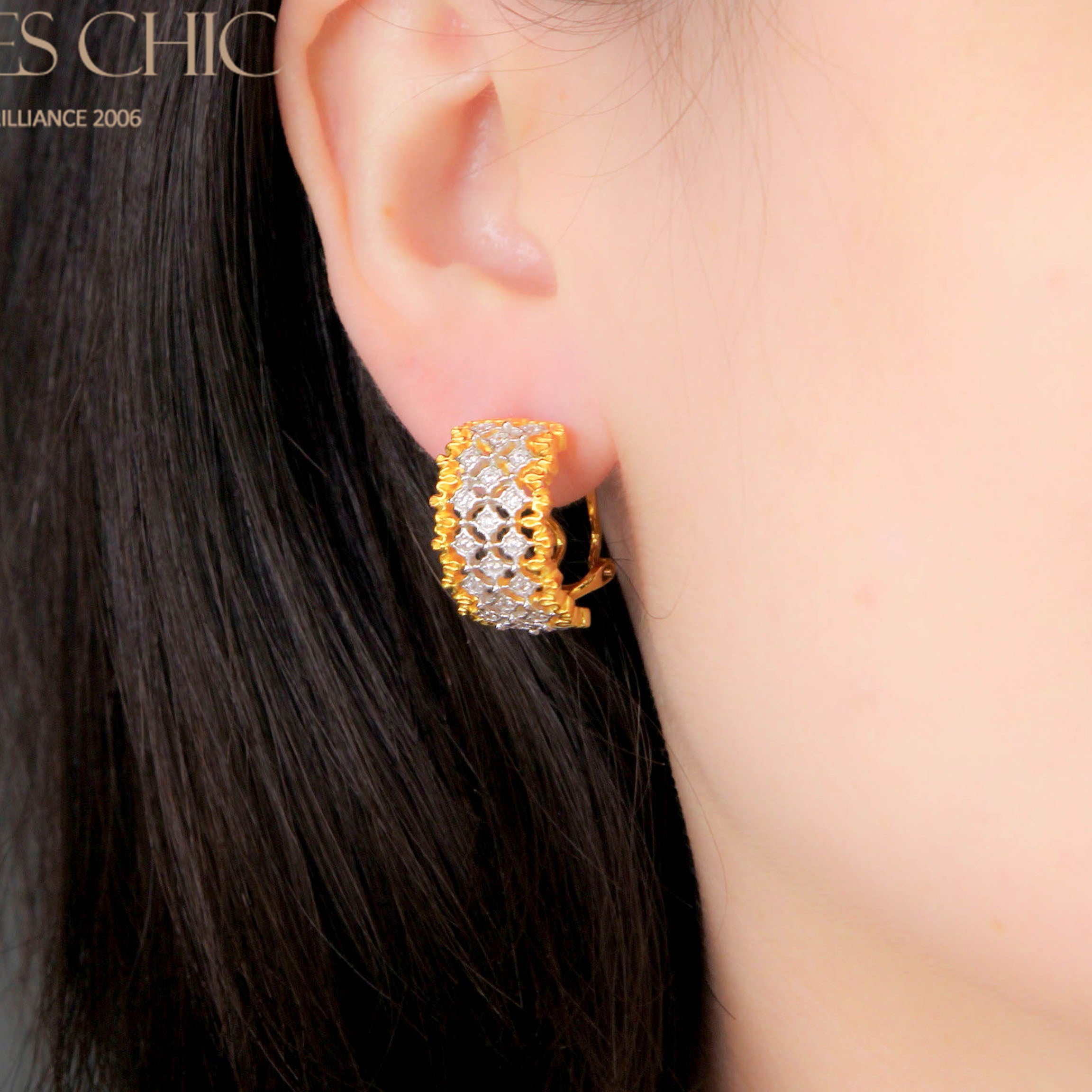 Airy Lace Honeycomb Earrings 5011